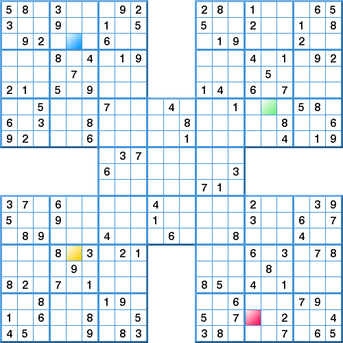 Prize Samurai Sudoku - Competition - Hard